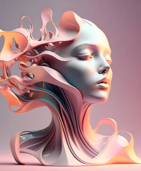 Aesthetic Ethereal Aura - Digital Ceramic Sculpture